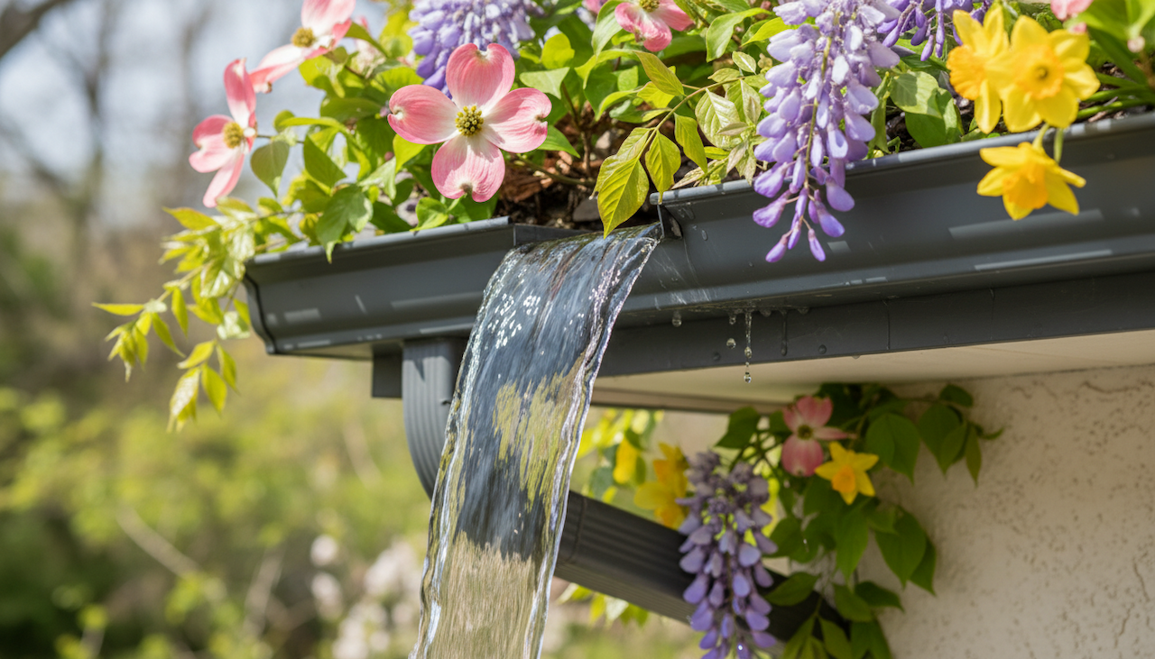 A well-maintained home exterior with seasonal decorations and clear skies.